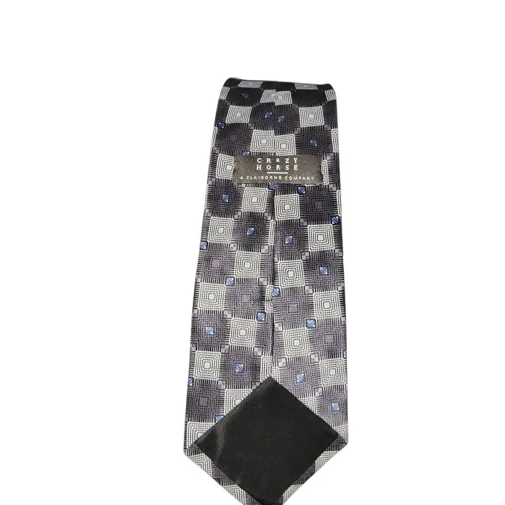 Liz Claiborne Black and Gray Geometric Tie